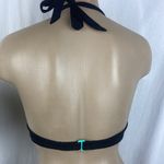 Shade & Shore Black & Blue Laser Cut Padded Underwire Bikini Swim Suit Top 34B Photo 2