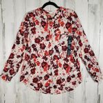 Lucky Brand NWT  Half Button Floral Long Sleeve Tunic Top Women's Size Medium Photo 0