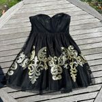 Jun & Ivy Strapless Party Dress Black Tulle & Gold Sequins Size Medium whimsy Photo 6