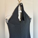 American Vintage Vintage 90s does 70s Disco Striped Halter Neck Jumpsuit Flared Slinky Sz Small Photo 4