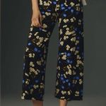 Anthropologie Maeve The Colette Floral Cropped Wide-leg Ponte Pants Photo 0