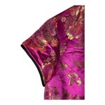 Robbie Bee  Floral Asian Style Top‎ Pink Gold Mandarin Collar Women Size 8 Photo 2