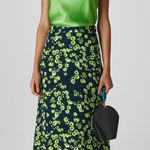 ✨Whistles Navy Digital Daisy Print Sz 12 Skirt✨ Blue Photo 0