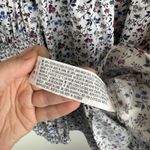 English Factory Smocked Floral Blouse Small Ruffle Neck Puff Sleeve Cottagecore Photo 5