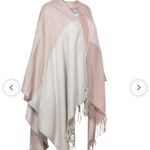 SOIA & KYO  - Light Pink & Cream Colorblocked Open Poncho w/ Scarf Hem OS Photo 1