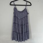 Lulus  Sitting in the Sun Navy Blue Floral Print Ruffled Babydoll Dress NEW Smal Photo 2
