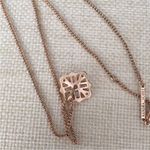 Kendra Scott Madison Rose Gold Necklace Pendant Square Charm Photo 5