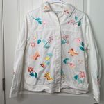 Breckenridge Vintage  women’s white floral butterfly embroidered button‎ jacket M Photo 0
