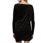 Juicy Couture Black Velvet Velour Draped Shoulder Long Sleeve Dress Size M Photo 1