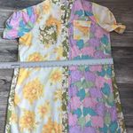 Beulah  Shirt dress in Shades Of Green Purple Paisley Floral Print LARGE #114 Photo 7