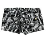 Michael Kors Zebra Print Stretch Cut Off Denim Shorts Black White Size 6 Photo 1