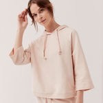 Pact  Bell Sleeve Tissue Pink Pullover Hoodie Sweatshirt Organic‎ Cotton Small Photo 0