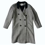 The Limited 100% Wool Vintage 90s  Houndstooth Pea Coat Velvet Collar Size 4 Photo 0