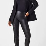 Spanx - Faux Leather Moto Leggings Black Slimming Pants Night Out Photo 0