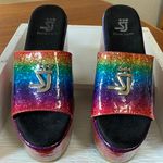 Shane Justin Rainbow Glitter Platform Sandals Shoes Euro Size 35 / US Size 5 Photo 7