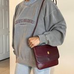 Cartier Burgundy and Gold Flap Crossbody Bag Photo 12