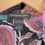 Kate & Mallory NEW Wrap Top Shawl Collar Size Small NWOT Black Floral Long Photo 3