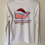 Vineyard Vines  Merry Christmas 2017 Santa Whale Long Sleeve Pocket Tee Size XS Photo 0