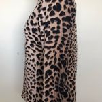 Apt. 9  Womens Semi Sheer Shirt XS Animal Print Long Sleeves Half Zip Front New Photo 2