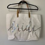 Mud Pie  Bride Tote Bag with Tan Handles Photo 1