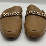kim rogers  Brown Emersyn Mules With Gold Chain Accent Photo 5