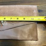 Leather Suede Envelope Clutch Bag Tan Gray Neutral Bow Vintage Bohemian Festival Brown Photo 5