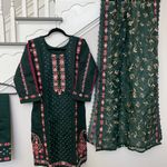 PARTY WEAR DRESS INDIAN DESIGNER WEDDING PAKISTANI SALWAR KAMEEZ NEW BOLLYWOOD Green Size L Photo 2