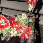 Jessica Simpson NWT Embroidered Black Satin Mini Dress S/M Photo 5