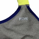 F2R Athletic Sports Grey Yellow Mesh Criss Cross Bra Small Gray Photo 2