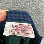 Pendleton Vintage Wool Skirt 10 Green Houndstooth Midi High Waist Academia Photo 4