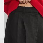 Wilfred  Aritzia Black The Effortless Pleated Front Short Linen Wide Leg 4 Photo 1