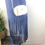 POL Blue Sleeveless Fringe Tank Festival Summer Mini Tunic Top Dress M Photo 3