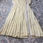 Mango  Butter Yellow Cream Pleated Midi Dress Photo 5