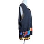 VTG 90s Teddi Black Patchwork Funky Retro Vest Button Photo 4
