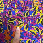 Saloni Blue Purple Floral Sleeveless Plunging V Neck Choker Neck Fleur Dress 8 Photo 8