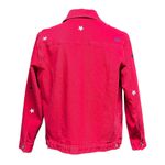 The Quacker Factory Denim Jacket Stars Rhinestones Red Small Photo 3