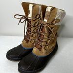 Khombu Cozy Pac Tall Lace Up Suede Knit Duck Boots Photo 1