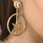 Ettika NWT Star Dangle Hoop Earrings Gold Plated $44 Photo 2