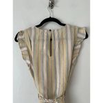 Marine layer NWT Laney Mini Dress Beachy Stripe Belted Ruffle Tencel Linen XS Photo 6