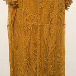 Torrid  lace & crochet maxi button up plus size 2X mustard yellow stunning dress Photo 2