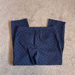 Talbots  Navy Blue White Geometric Floral Print Casual Dress Pants Photo 4