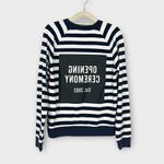Opening Ceremony  Pullover Sweatshirt Women's XS Navy Blue White Long Sleeve Photo 3