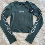 Darc Sport Wolves Flame Long Sleeve Baby Tee Norse Green Size Medium Photo 0