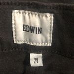 Edwin Women’s Size 28 Pixie 9” Mid Rise Skinny Denim Jeans in Black Photo 6