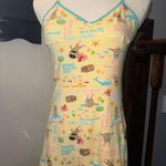 Mudd - Vintage 90’s Yellow and blue mini slip dress with tropical beach design Photo 0
