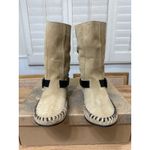 Free People Coronado Moccasin Boot Natural Suede Size 8 NIB Fringe Detail Buckle Photo 3