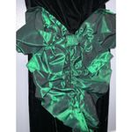 Black Velvet & Emerald Green Strapless Lined Corset Top Formal Prom Gown XXS Photo 2