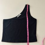 Double Zero Black ribbed one shoulder crop top Photo 3