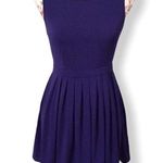 Forever 21 Royal Cobalt Blue Pleated Sleeveless Mini Skater Tennis Scuba Dress Photo 0