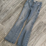 We The Free  Flare Leg Blue Denim stretchy low rise Jeans size 26 EUC Photo 0